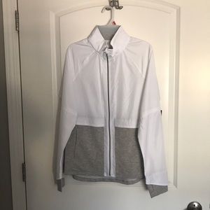 White/gray windbreaker